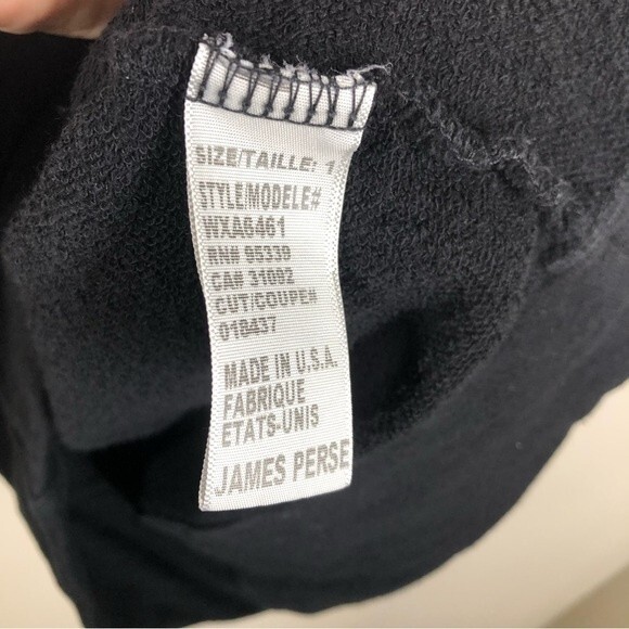 Standard James Perse Raglan Sleeve Lightweight Sweatshirt Dress Black Sz 1 Small - Picture 6 of 6